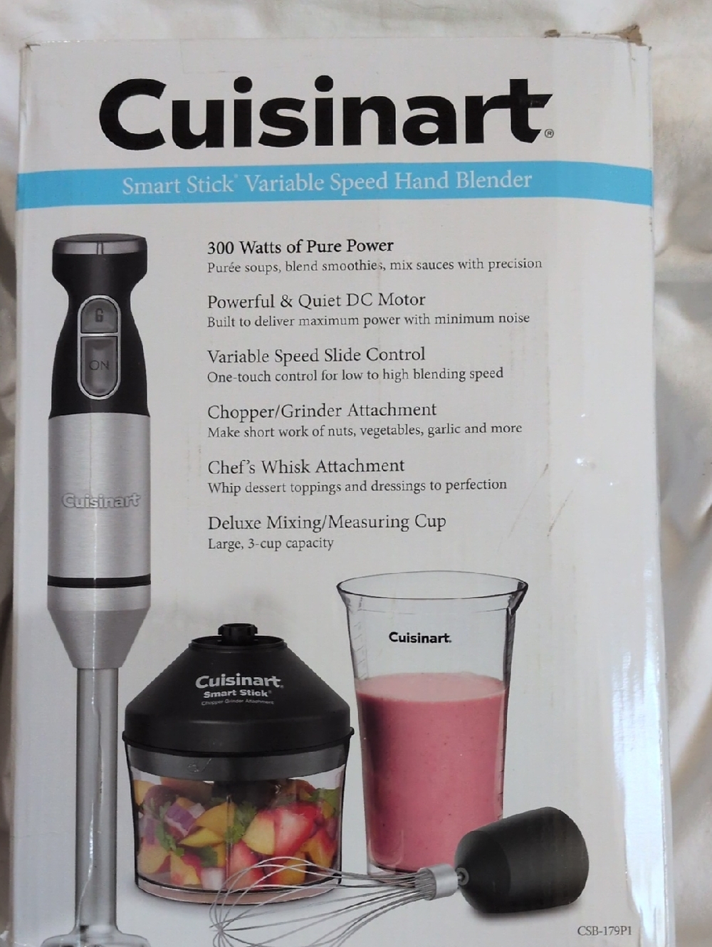Cuisinart Silver & Black Smart Stick Hand Blender with Attachments